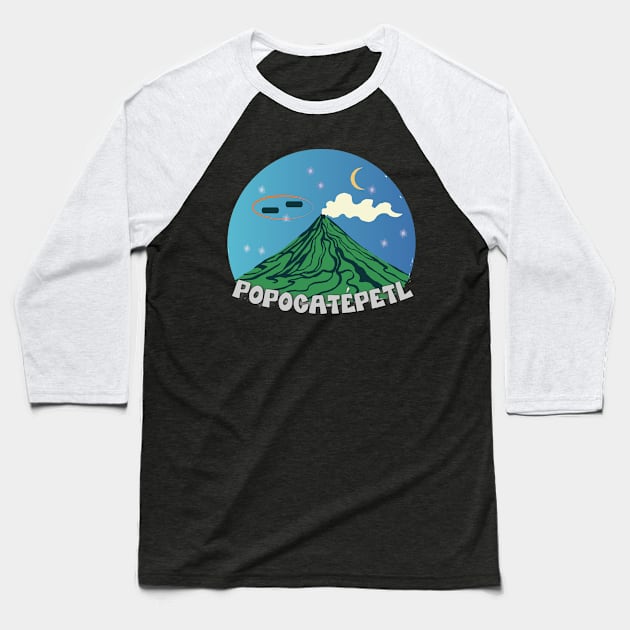 UFO sighting UAP Popocatepetl volcano Baseball T-Shirt by Ideas Design